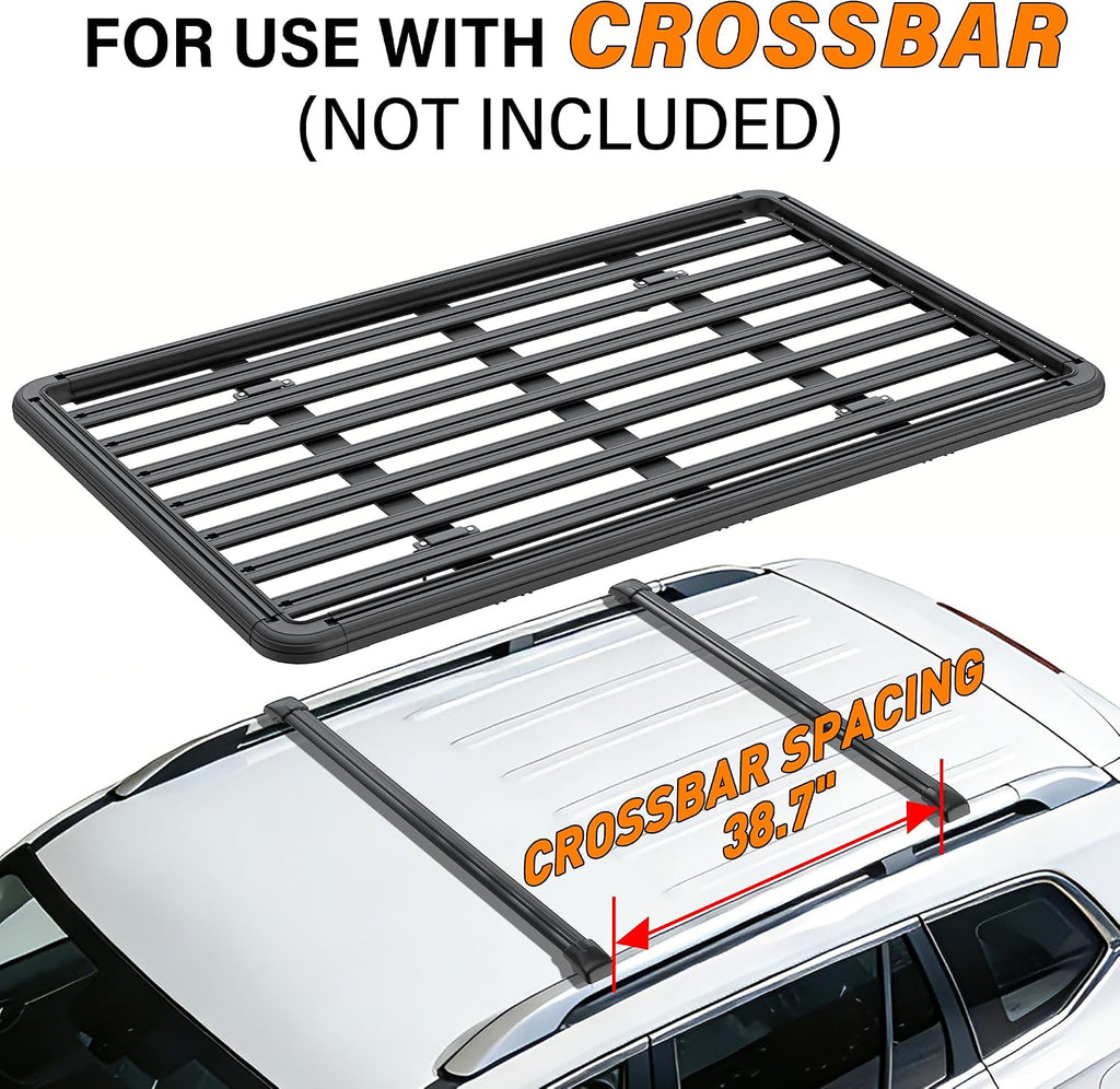 WILDROAD Aluminum Roof Platform, 83' x 52' Universal Flat Roof Rack Heavy Duty Roof Rack Platform with 10 Sets Eye Bolt Nut and T-Screws Anchoring Kit Fits for SUV, Truc