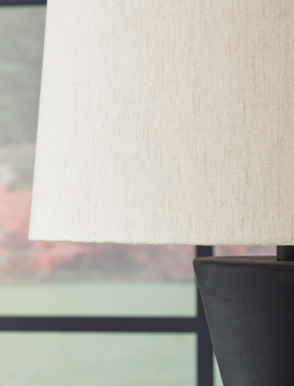 Signature Design by Ashley Scarbot Modern Distressed Paper Composite Table Lamp with 3-Way Switch, Set of 2, Black