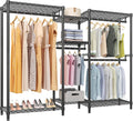 VIPEK Classic V6 Heavy Duty Clothes Rack, 7-Tier Garment Rack with Adjustable Shelves, Portable Closet Organizer with 4 Hanging Rods, Space-Saving, 850lbs Capacity, 68.9' L x 15.7' W x 76.4' H, Black