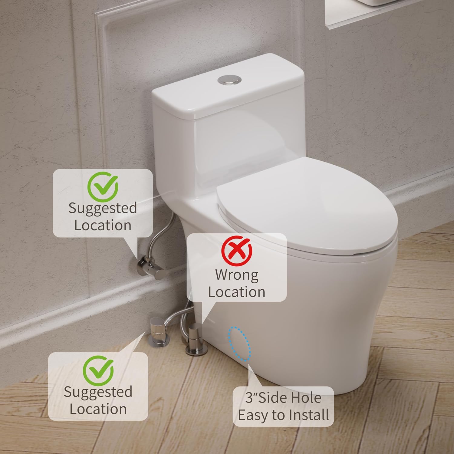 KE KING Compact One Piece Toilet,ADA Height 17.3+',Modern Toilet with Comfort Chair Seat, Dual Flush 0.8/1.28 GPF Elongated Toilet for Bathroom, MAP 1000g,12' Rough-In,white