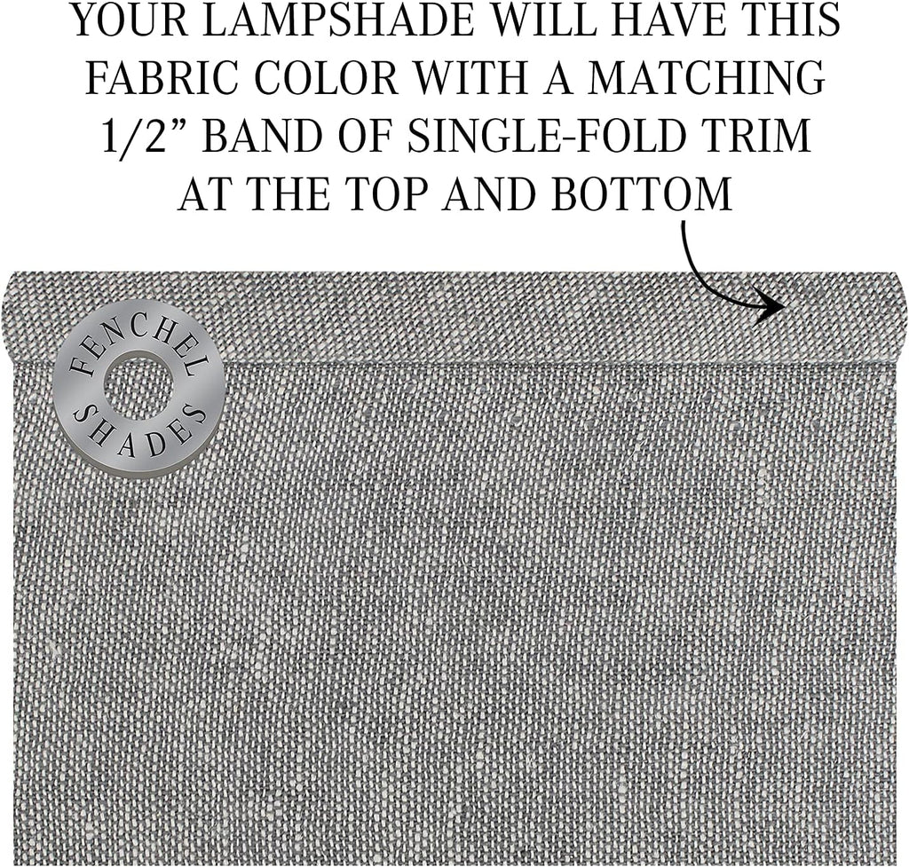 FenchelShades.com Set of 2 Lampshades 10' Top Diameter x 12' Bottom Diameter x 8' Slant Height with Washer (Spider) Attachment. Attaches to Lamps with an existing Harp (not included) (Couture Steel)