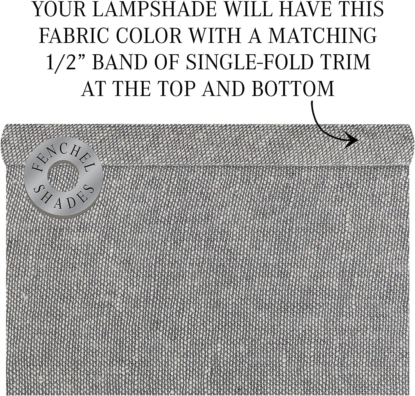 FenchelShades.com Set of 2 Lampshades 10' Top Diameter x 12' Bottom Diameter x 8' Slant Height with Washer (Spider) Attachment. Attaches to Lamps with an existing Harp (not included) (Couture Steel)