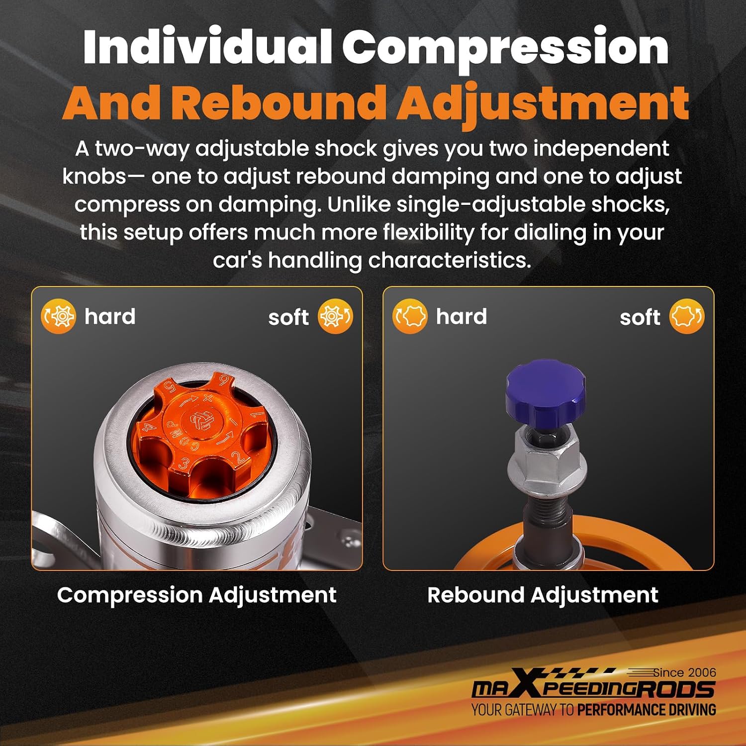 maXpeedingrods Coilovers for Subaru BR-Z 2012-2021, for Scion FR-S 2012-2016, for Toyota 86 2017-2020, 24 Levels Rebound & 12 Levels Compression Damping Adjustable C3 Upgraded Series Lowering Kits