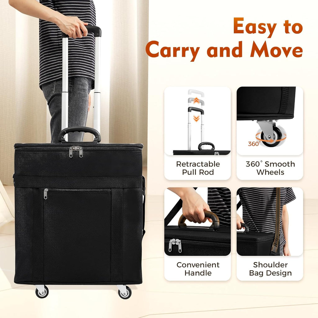 180 Pair Eyeglasses Organizer Trolley, Foldable Sunglasses Trolley Box Portable Eyewear Storage Organizer Optical Frames Display Storage Box with 12 Trays for Optical Frames and Reading Glasses