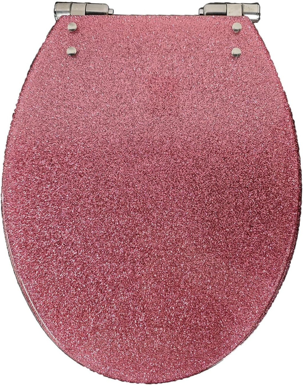 Toilet Seat Soft Close, Oval Glitter Toilet Seat with Quick Release, Toilet Lid with Top Fixing, Resin Toilet Seat(Pink)