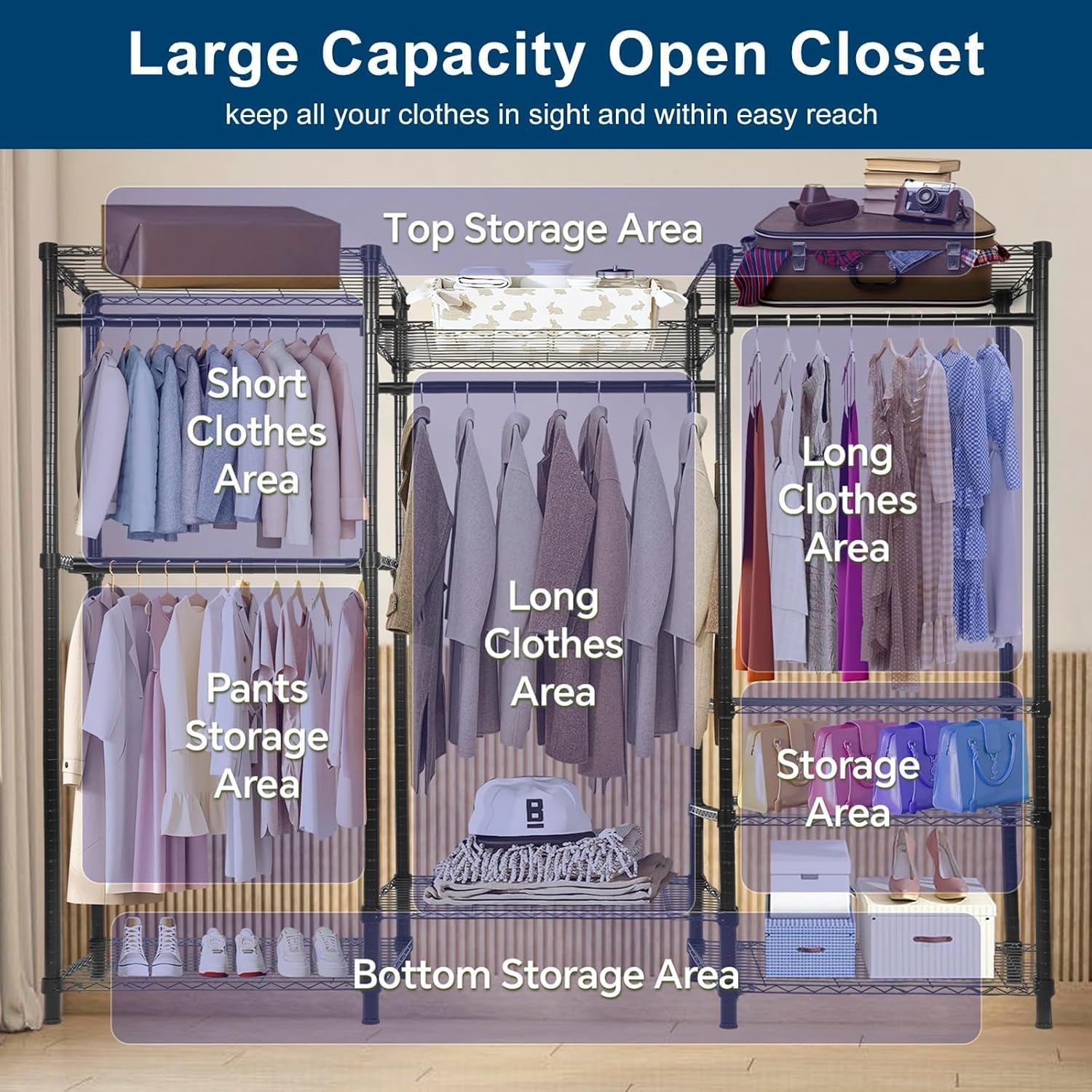 Whitmor Modern Industrial Wardrobe