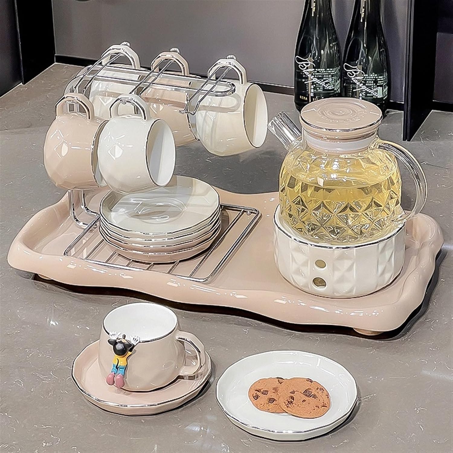 Beverage Serveware Elegant tea set, household tea set, kettle, tea cup set, cups and cups, household living room hospitality cup, water set Water Carafe