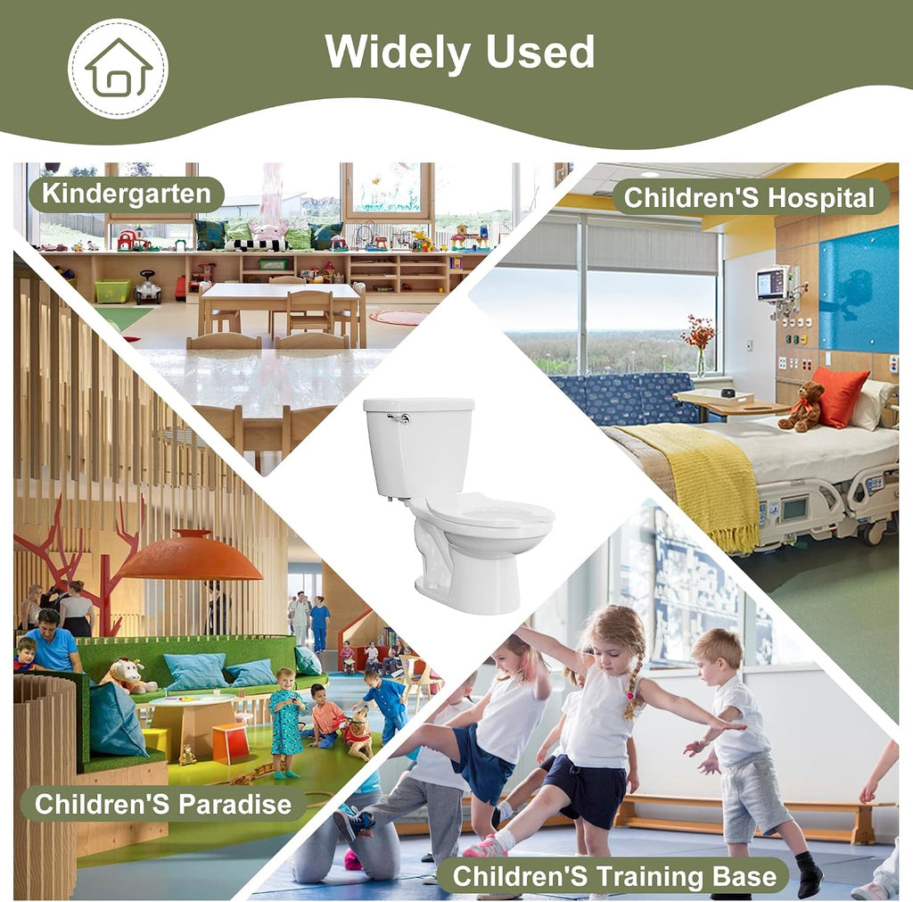 Simple Project Kids Toilet for Bathroom, 10 Inch Ceramic Baby Potty Training with Toilet Bowls, Children Toilets for Daycares,Welfare Home, Kid's Room-10.5' Bowl Height