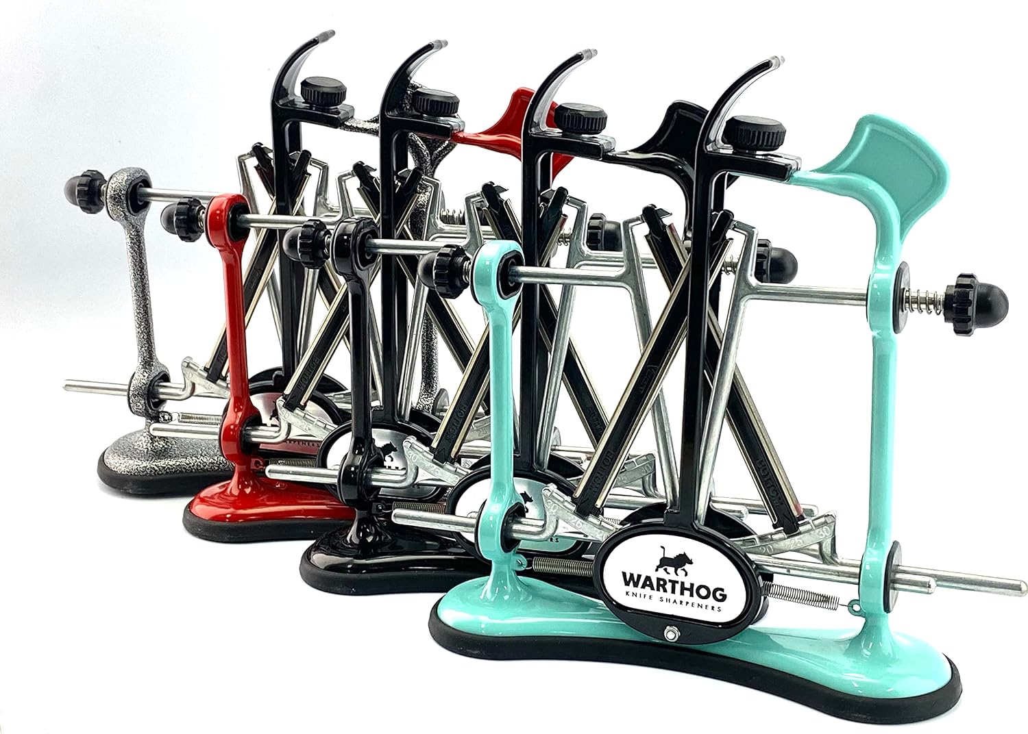 Warthog V-Sharp A4 Knife Sharpener, Ideal for Home Cooks, Fishermen, Hunters, Diamond Rods, Adjustable Angles, Metal Frame
