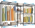 VIPEK Classic V6X Dynamic Closet System, Expandable Freestanding Clothes Rack with Shelves & Hanging Rods, Adjustable Width 62'-96', Modular Metal Clothing Rack Organizer for Reach-in Closet