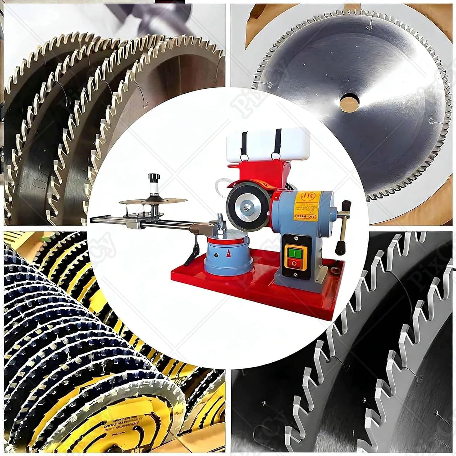 Circular Saw Blade Sharpener, Multi Tool Blade Sharpener Dry Wet Grinder Machine with Adjustable Angle, Waterproof Switch for Plastic, Wood, Aluminum Alloy Blades 250W