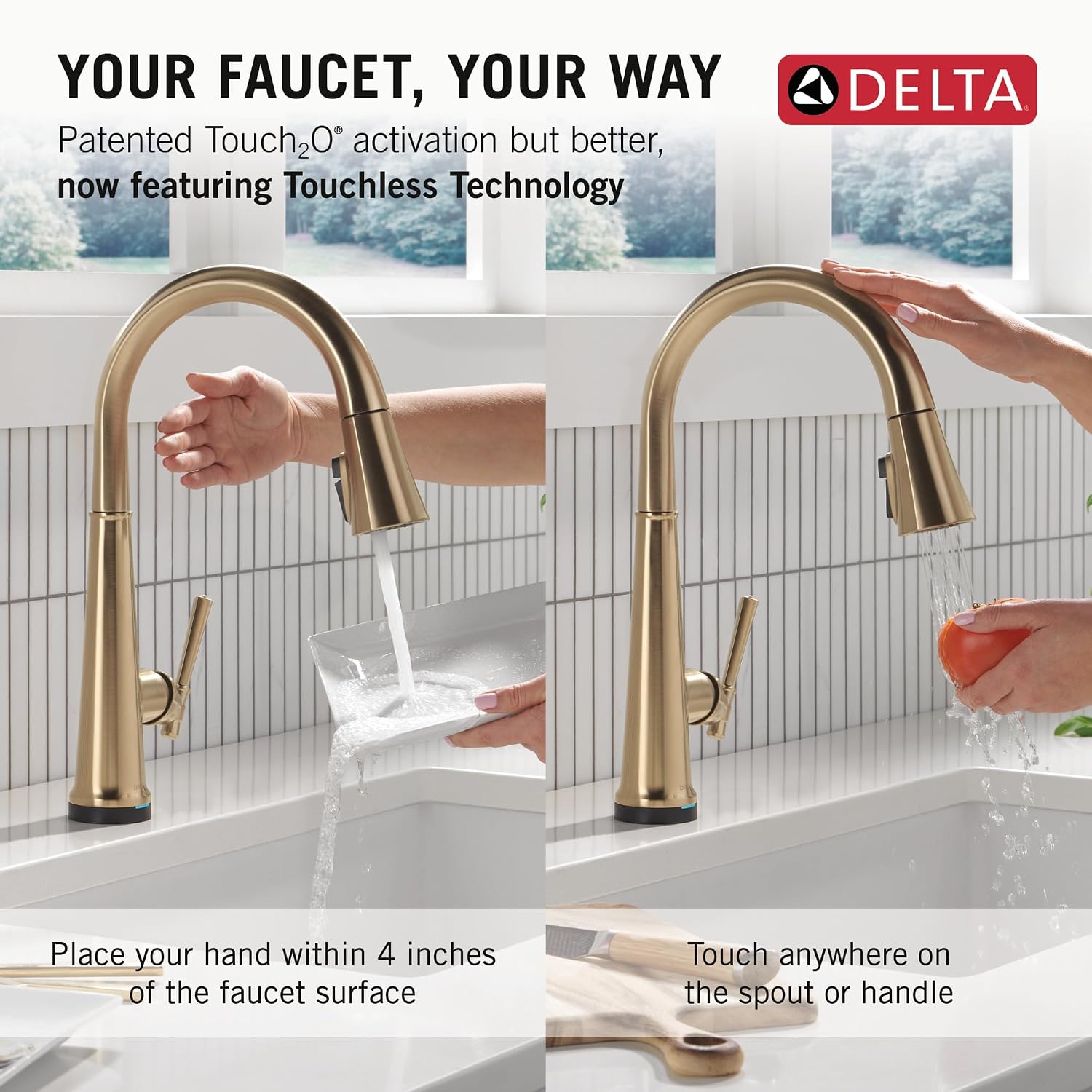 Touch2O Technology Kitchen Faucet with Touchless Technology