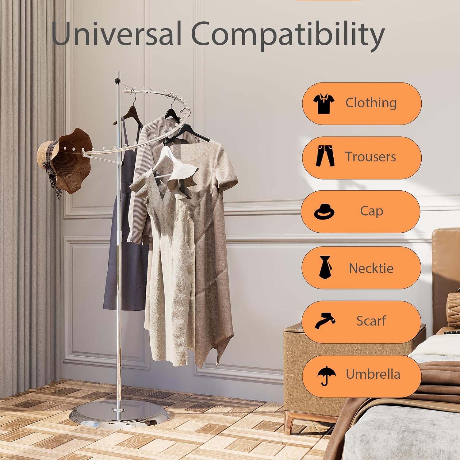 Garment Racks for Hanging Clothes Metal Clothing Rack Organizer Modern Retail Clothes Display Racks for Storage Displays 29 Balls Garments