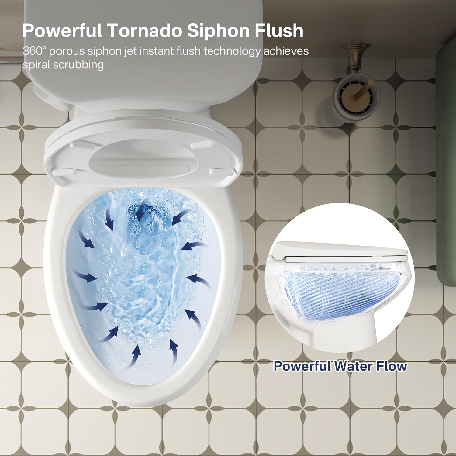 Eridanus Extra Tall Two Piece Toilet, ADA Compliant Chair Height 21.5', Elongated Toilets Bowl 21' with Soft Close Seat, 1.28 GPF Single Flush, 12' Rough-In, High Toilet for Senior, Pregnant, Handicap