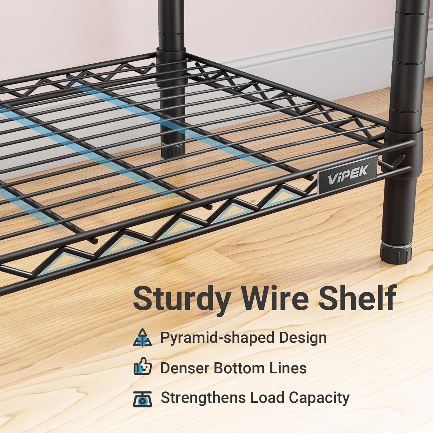VIPEK R2 Plus Heavy Duty Rolling Garment Rack 3 Tiers Adjustable Wire Shelving Clothes Rack with Double Rods and Side Hooks, Freestanding Wardrobe Storage Rack Metal Clothing Rack, Black