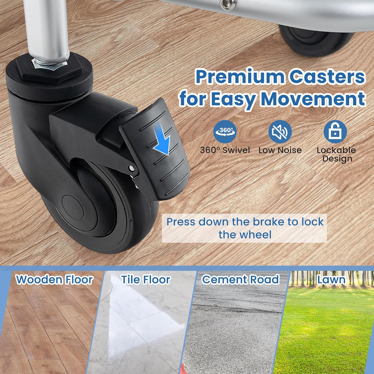 Giantex Bedside Commode Wheelchair for Toilet - Foldable Shower Chair with Arms, Lockable Casters, Detachable Bucket, Transport Wheelchair, Rolling Bath Chair, Shower Seats for Elderly, Handicap