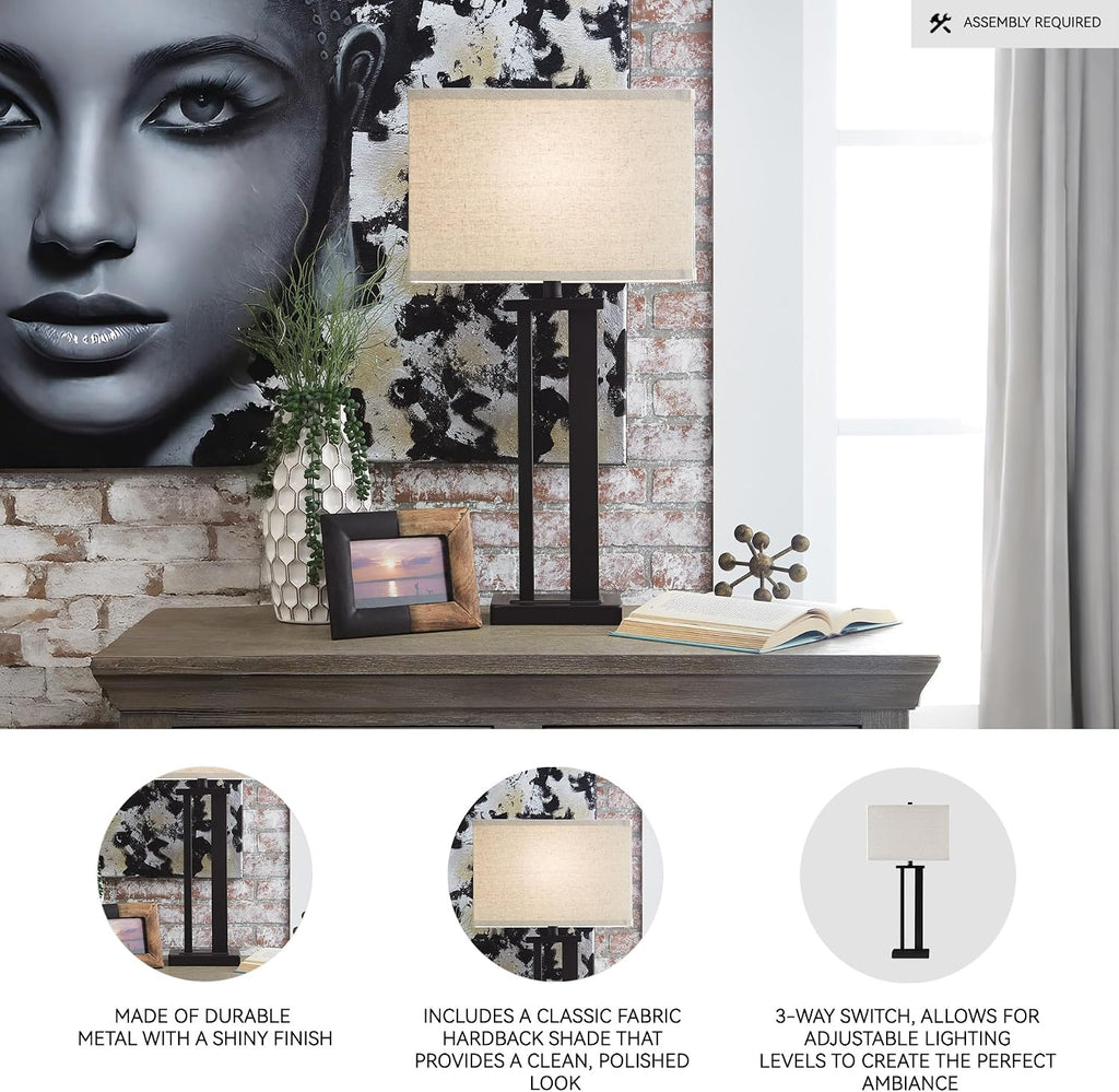 Signature Design by Ashley Aniela Contemporary 29' Table Lamp with Open Silhouette, 2 Count, Bronze