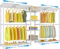 VIPEK X3 Expandable Heavy Duty Clothes Rack Adjustable from 5'2' to 8' with Flexible Shelves and Hanger Rods, Large Freestanding Clothing Racks for Hanging Clothes, Max Load 1210LBS, White