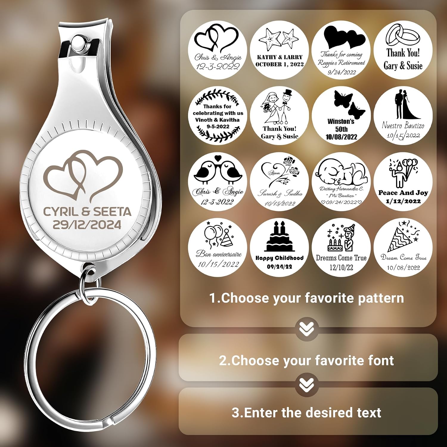100pcs-Personalized 4 in 1 Multi Function Bottle Opener, Nail Clipper, Wedding Favors Brewery, Private Customized, Sliver, Multitool Gifts for Men