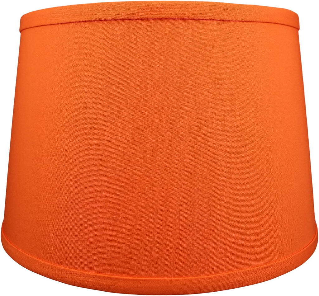 FenchelShades.com Set of 2 Lampshades 10' Top Diameter x 12' Bottom Diameter x 8' Slant Height with Washer (Spider) Attachment. Attaches to Lamps with an existing Harp -not included (Linen Carrot)