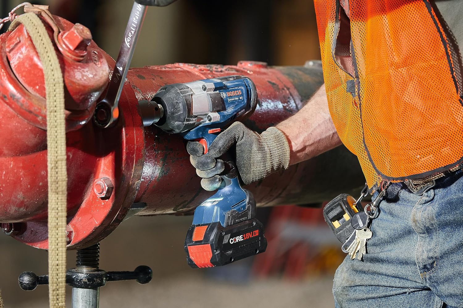 BOSCH GDS18V-740CB14 PROFACTOR™ 18V Connected 1/2 In. Impact Wrench Kit with Friction Ring and (1) CORE18V 8 Ah High Power Battery