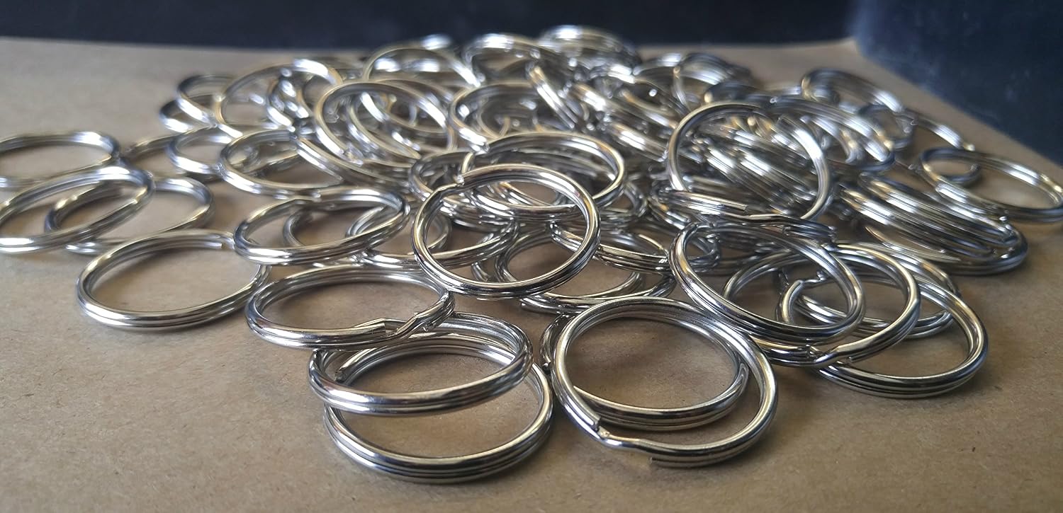 Specialist ID Bulk 1000 Pack- Extra Large Key Rings - 1.25 Inch Heat Treated - Heavy Duty Sturdy Metal Split Ring Keychains