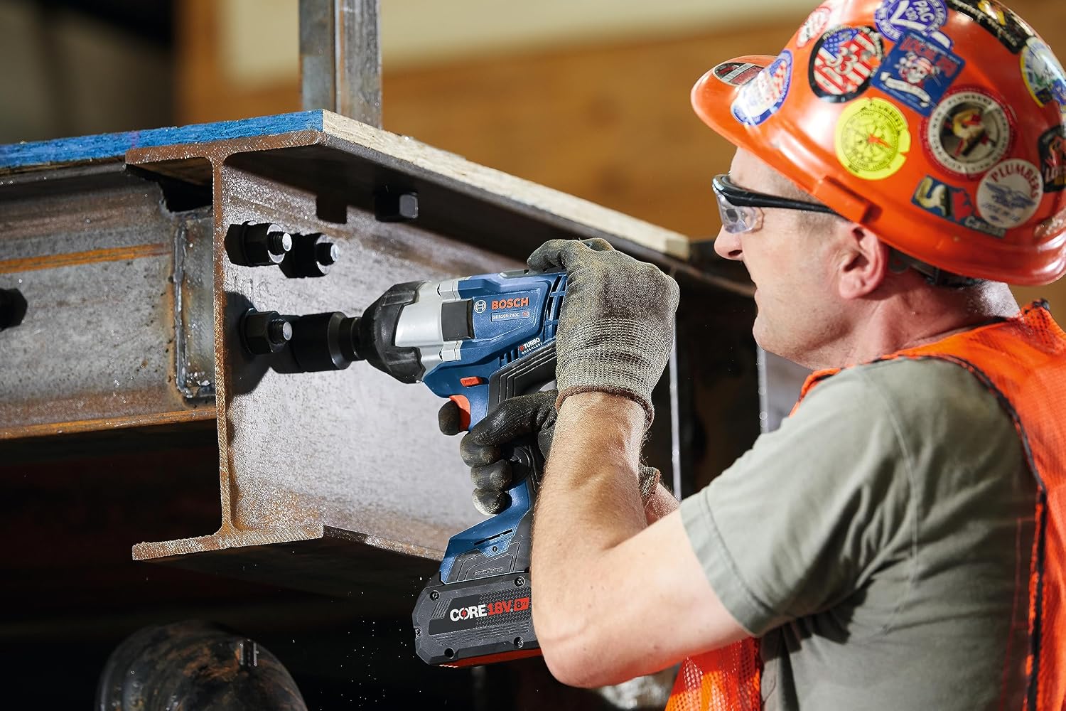 BOSCH GDS18V-740CB14 PROFACTOR™ 18V Connected 1/2 In. Impact Wrench Kit with Friction Ring and (1) CORE18V 8 Ah High Power Battery
