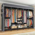 Raybee Clothes Rack, Extra Large Clothes Rack with Cover, Freestanding Clothing Racks for Hanging Clothes, Heavy Duty Closet Organizer System, Portable Wardrobe Closet, Adjustable Garment Rack, Black