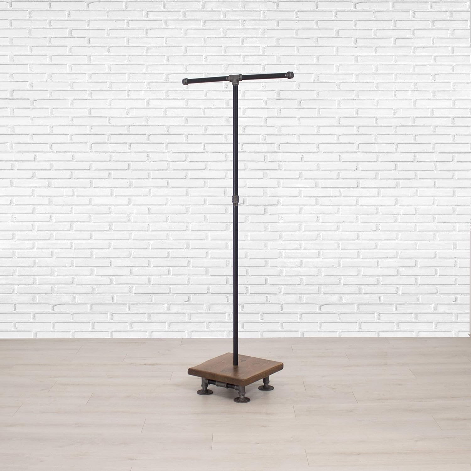 Industrial Pipe and Wood Clothes Rack 2-Way, Garment Rack, Clothing Rack, Closet Organizer, Clothing Storage and Display, Wood Shelving