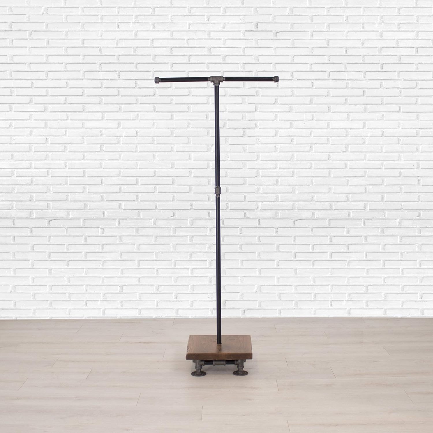 Industrial Pipe and Wood Clothes Rack 2-Way, Garment Rack, Clothing Rack, Closet Organizer, Clothing Storage and Display, Wood Shelving