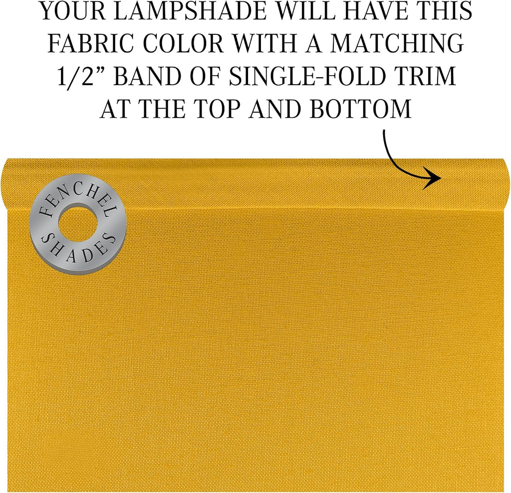 FenchelShades.com Set of 2 Lampshades 10' Top Diameter x 12' Bottom Diameter x 8' Slant Height with Washer (Spider) Attachment. (Linen Yellow Spice)