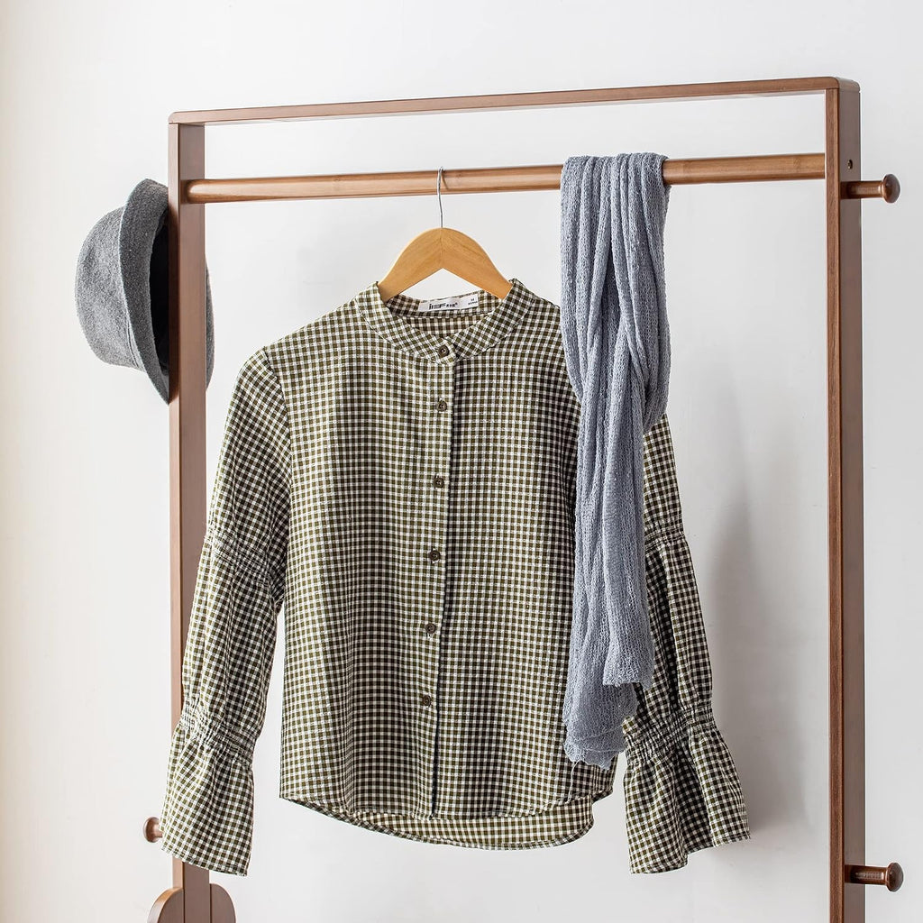 Bamboo Wooden Garment Rack Freestanding Closet Organizers and Storage Drawers with Seat&Hooks, Coat Rack, Open Wardrobe for Entryway and Bed Room Storage (32.9(L) x 13(W) x 66.5(H))
