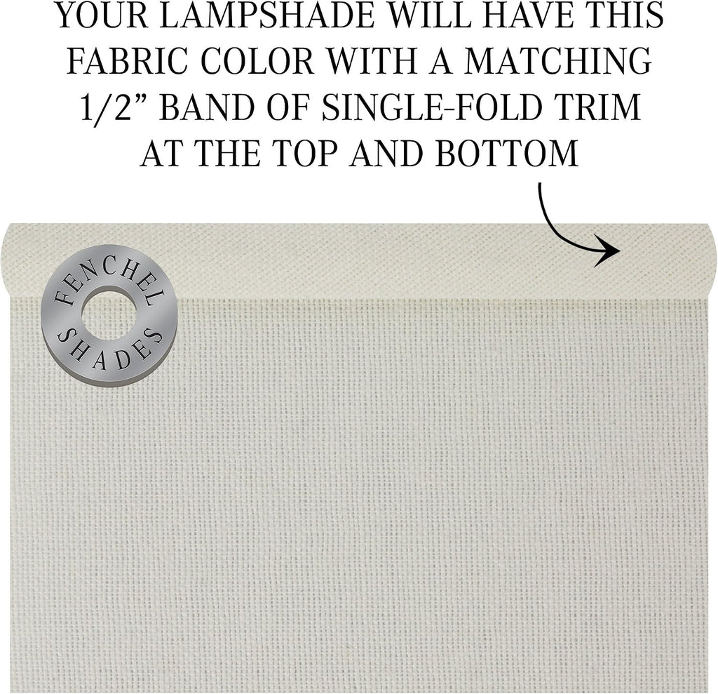 FenchelShades.com Set of 2 Lampshades 10' Top Diameter x 12' Bottom Diameter x 8' Slant Height with Washer (Spider) Attachment. Attaches to Lamps with an existing Harp (not included) (Linen Cream)