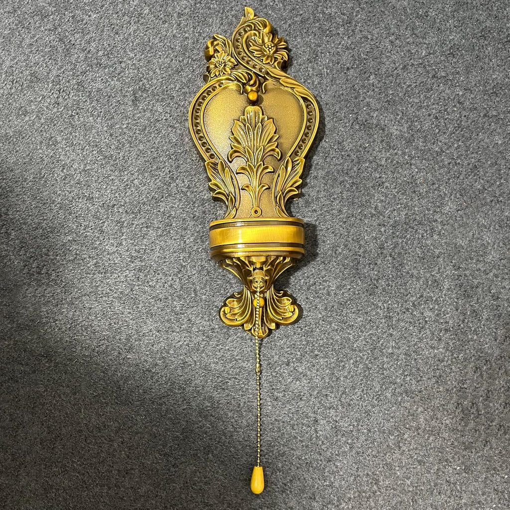 Vintage Wall Sconce Set of 2, Antique Brass Wall Light with Pull Chain On/Off Switch, Elegant Wall Mounted Lamp with Crystal Bedside Wall Lamp for Entrance, Bedroom, Hallway