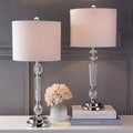 Eyely EYL2047A-SET2 Cox 27' Crystal LED Table Lamp for Reading Room, Living Room, Office, Bedroom, Modern, Contemporary, Traditional, Clear (Set of 2)